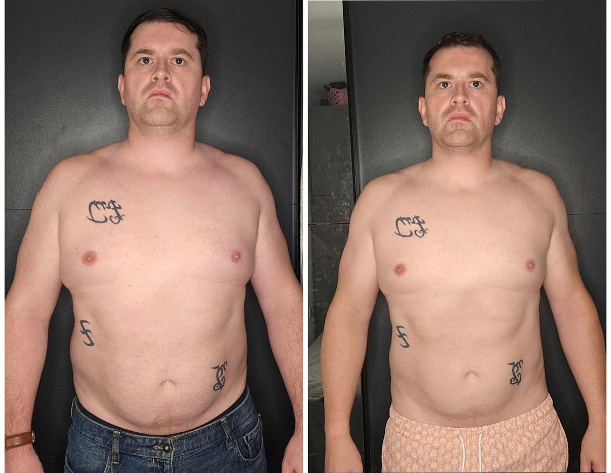 Phil front before and after progress photo